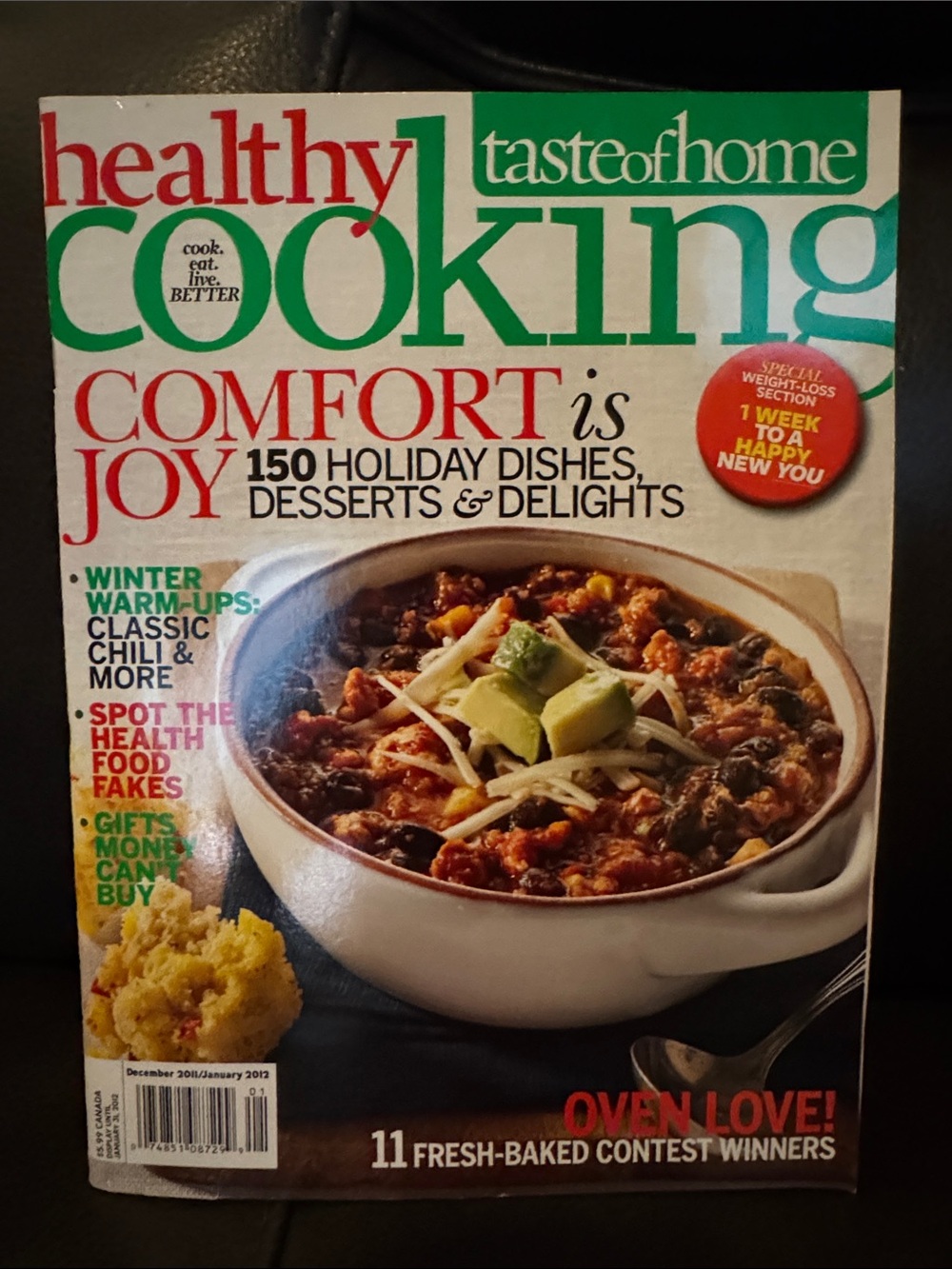 5/$15 Taste of Home Healthy Cooking Magazine - Comfort Is Joy Dec Jan 2012